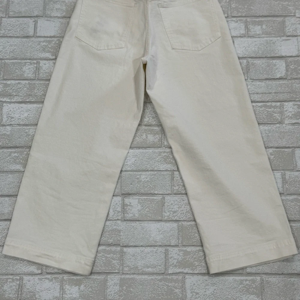 Madewell The Petite Perfect Vintage Wide-Leg Crop Jean in Tile White - Sz - 28P - Picture 6 of 14